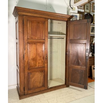 ANTICO GRANDE ARMADIO 1700 LEGNO NOCE GUARDAROBA PIEMONTESE 2 ANTE DISPENSA OLD