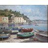 DIPINTO OLIO TAVOLA Guglielmo Migliore MARINA Bacoli PAESAGGIO Golfo di NAPOLI