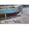 DIPINTO OLIO TAVOLA Guglielmo Migliore MARINA Bacoli PAESAGGIO Golfo di NAPOLI