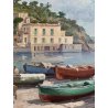 DIPINTO OLIO TAVOLA Guglielmo Migliore MARINA Bacoli PAESAGGIO Golfo di NAPOLI