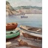 DIPINTO OLIO TAVOLA Guglielmo Migliore MARINA Bacoli PAESAGGIO Golfo di NAPOLI