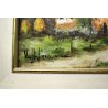 LOTTO 3 QUADRO DIPINTO OLIO Livio Vasti PAESAGGIO CAMPAGNA LAGO BORGO ANTICO 900
