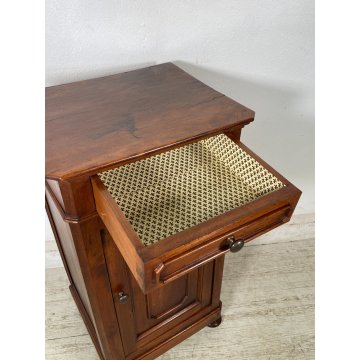 ANTICO COMODINO UMBERTINO LEGNO NOCE epoca 1800 CASSETTIERA TAVOLO NIGHT TABLE