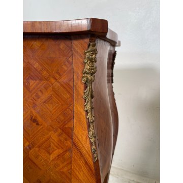 ANTICA COPPIA PICCOLO COMODINO LASTRONATO LUIGI FILIPPO LEGNO epoca 900 SEGRETO