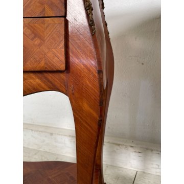 ANTICA COPPIA PICCOLO COMODINO LASTRONATO LUIGI FILIPPO LEGNO epoca 900 SEGRETO