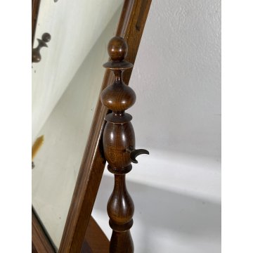 ANTICA TOILETTE LUIGI FILIPPO LEGNO FAGGIO TORNITA PSICHE SPECCHIO TAVOLINO LUMI