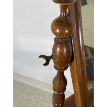 ANTICA TOILETTE LUIGI FILIPPO LEGNO FAGGIO TORNITA PSICHE SPECCHIO TAVOLINO LUMI
