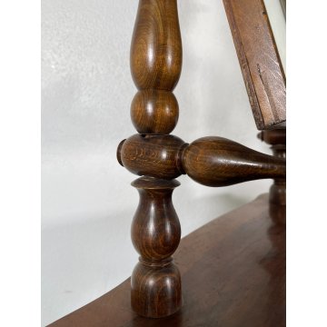 ANTICA TOILETTE LUIGI FILIPPO LEGNO FAGGIO TORNITA PSICHE SPECCHIO TAVOLINO LUMI