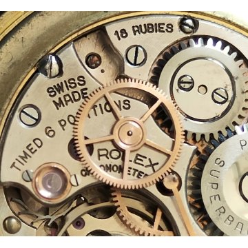ROLEX Precision OROLOGIO POLSO oro 18k ANSE a RAGNO anni 40 Vintage Wrist Watch