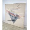 GRANDE QUADRO ASTRATTO Vittore Frattini ANNI 1988 DESIGN TECNICA MISTA VINTAGE