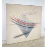 GRANDE QUADRO ASTRATTO Vittore Frattini ANNI 1988 DESIGN TECNICA MISTA VINTAGE