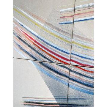 GRANDE QUADRO ASTRATTO Vittore Frattini ANNI 1988 DESIGN TECNICA MISTA VINTAGE