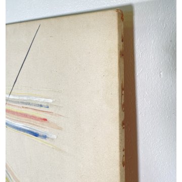GRANDE QUADRO ASTRATTO Vittore Frattini ANNI 1988 DESIGN TECNICA MISTA VINTAGE