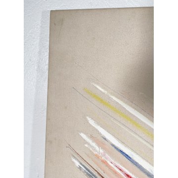 GRANDE QUADRO ASTRATTO Vittore Frattini ANNI 1988 DESIGN TECNICA MISTA VINTAGE