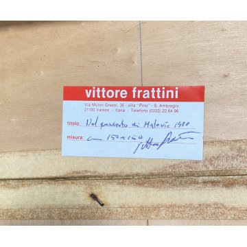 GRANDE QUADRO ASTRATTO Vittore Frattini ANNI 1988 DESIGN TECNICA MISTA VINTAGE