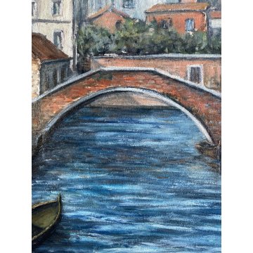 QUADRO DIPINTO OLIO C. Borrè VEDUTA VENEZIA SANTA MARIA DELLA SALUTE CANALE '79