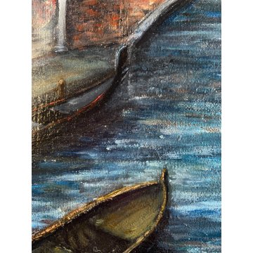 QUADRO DIPINTO OLIO C. Borrè VEDUTA VENEZIA SANTA MARIA DELLA SALUTE CANALE '79