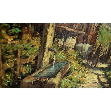 ANTICO QUADRO Giovanni Bossone PAESAGGIO MONTANO ALPE IN ALTA VALLE ANZASCA '900