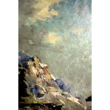 ANTICO QUADRO Giovanni Bossone PAESAGGIO MONTANO ALPE IN ALTA VALLE ANZASCA '900