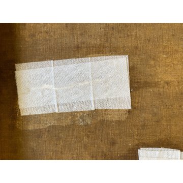QUADRO DIPINTO OLIO TELA PAESAGGIO RURALE COLLINARE FIGURA STRADA RUSCELLO '800