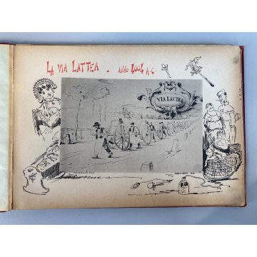 ANTICO LIBRO ORIGINI DEI GIUOCHI INFANTILI (bizzarrie) ROSSO ORO MILANO 1890