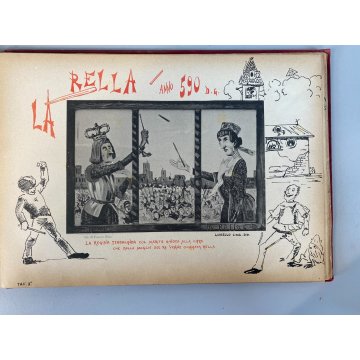 ANTICO LIBRO ORIGINI DEI GIUOCHI INFANTILI (bizzarrie) ROSSO ORO MILANO 1890