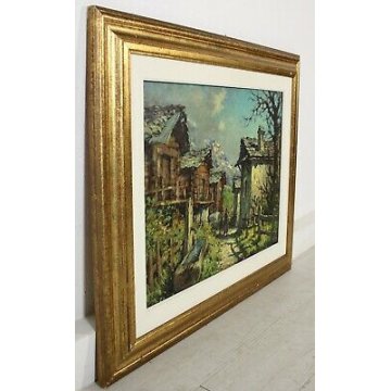 ANTICO QUADRO Giovanni Bossone PAESAGGIO MONTANO ALPE IN ALTA VALLE ANZASCA '900
