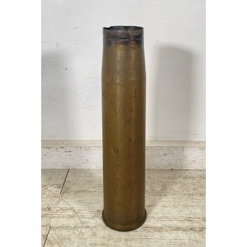 GRANDE VASO OTTONE BOSSOLO PROIETTILE 1979 ARTIGLIERIA GUERRA VASE MISSILE EPOCA