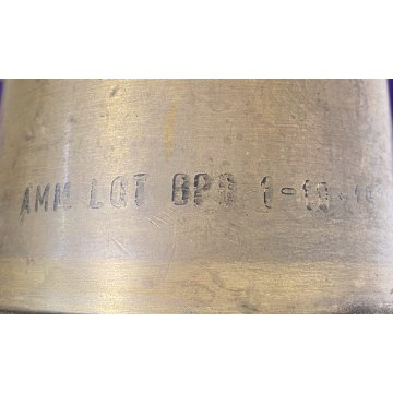 GRANDE VASO OTTONE BOSSOLO PROIETTILE 1979 ARTIGLIERIA GUERRA VASE MISSILE EPOCA