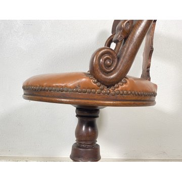 ANTICO SGABELLO FRANCESE SEDIA POLTRONCINA BAROCCO SEGGIOLA LEGNO EPOCA CHAIR