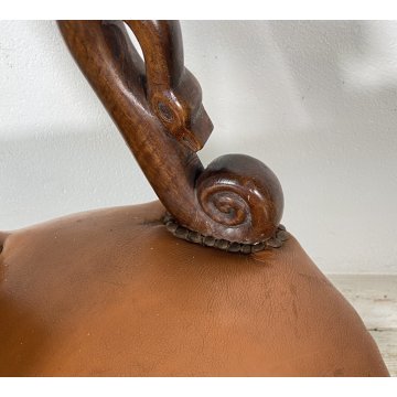 ANTICO SGABELLO FRANCESE SEDIA POLTRONCINA BAROCCO SEGGIOLA LEGNO EPOCA CHAIR