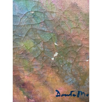 GRANDE QUADRO DIPINTO OLIO TELA Dante Montanari PAESAGGIO COLLINARE 91 x 118 cm