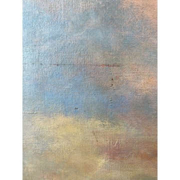 GRANDE QUADRO DIPINTO OLIO TELA Dante Montanari PAESAGGIO COLLINARE 91 x 118 cm