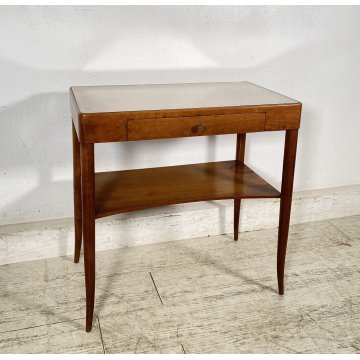 TAVOLINO SALOTTO DESIGN ANNI 7O LEGNO VETRO SMALL TABLE SCRITTOIO CASSETTO