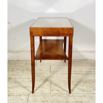 TAVOLINO SALOTTO DESIGN ANNI 7O LEGNO VETRO SMALL TABLE SCRITTOIO CASSETTO
