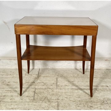 TAVOLINO SALOTTO DESIGN ANNI 7O LEGNO VETRO SMALL TABLE SCRITTOIO CASSETTO