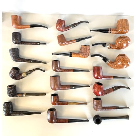 LOTTO 20 PIPE VINTAGE LEGNO ARGENTO SMOKING FUMO PFEIFE PIPA SAVINELLI LA FIAMMA
