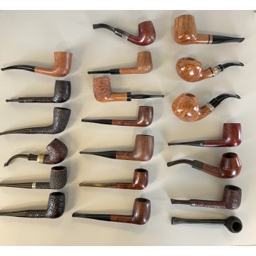 LOTTO 20 PIPE VINTAGE LEGNO ARGENTO SMOKING FUMO PFEIFE PIPA SAVINELLI LA FIAMMA