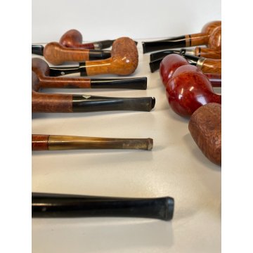 LOTTO 20 PIPE VINTAGE LEGNO ARGENTO SMOKING FUMO PFEIFE PIPA SAVINELLI LA FIAMMA