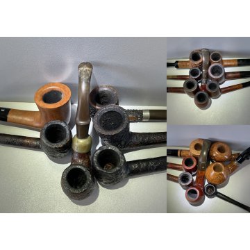 LOTTO 20 PIPE VINTAGE LEGNO ARGENTO SMOKING FUMO PFEIFE PIPA SAVINELLI LA FIAMMA