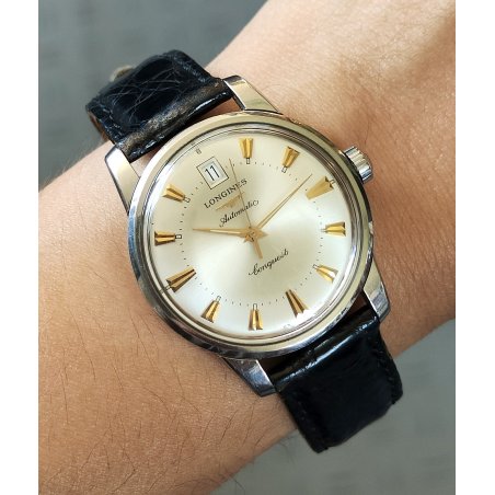 LONGINES Conquest Automatic L633.5 OROLOGIO POLSO ACCIAIO Vintage Wrist Watch