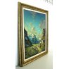 ANTICO QUADRO Giovanni Bossone PAESAGGIO MONTANO VEDUTA ALTA VALLE ANZASCA  '900