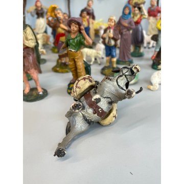 ANTICO LOTTO RELIGIOSO STATUINE PRESEPE 42 PZ C.C MILANO CONFALONIERI GESSO OLD