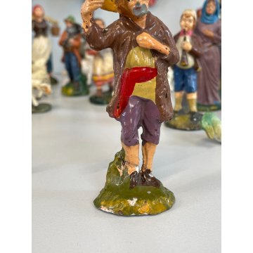 ANTICO LOTTO RELIGIOSO STATUINE PRESEPE 42 PZ C.C MILANO CONFALONIERI GESSO OLD
