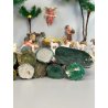 ANTICO LOTTO RELIGIOSO STATUINE PRESEPE 42 PZ C.C MILANO CONFALONIERI GESSO OLD
