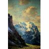 ANTICO QUADRO Giovanni Bossone PAESAGGIO MONTANO VEDUTA ALTA VALLE ANZASCA  '900