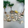 ANTICO LOTTO RELIGIOSO STATUINE PRESEPE 42 PZ C.C MILANO CONFALONIERI GESSO OLD