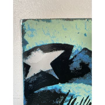 STAMPA MULTIPLO MARIO SCHIFANO "FINESTRA" ARTE CONTEMPORANEA QUADRO EPOCA 1970
