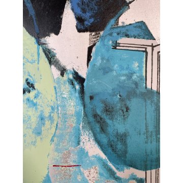STAMPA MULTIPLO MARIO SCHIFANO "FINESTRA" ARTE CONTEMPORANEA QUADRO EPOCA 1970