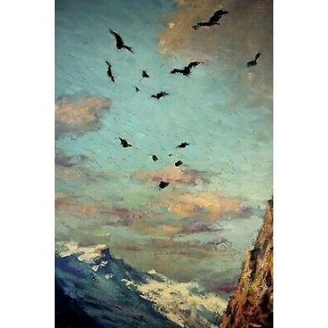 ANTICO QUADRO Giovanni Bossone PAESAGGIO MONTANO VEDUTA ALTA VALLE ANZASCA  '900